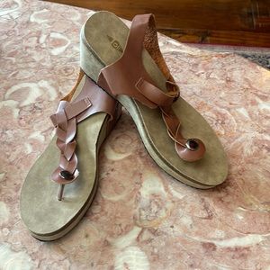 Leather Strappy Heel Wedges